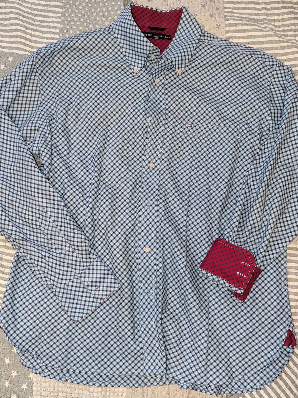 TOMMY HILFIGER Regular Check Shirt Casual Formal Men Size L